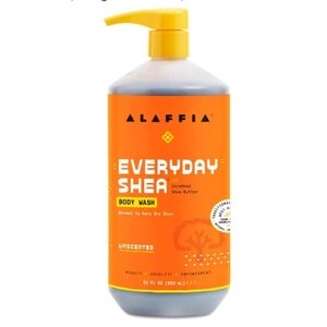 Alaffia EveryDay Shea Body Wash Naturally Moisturizing Unscented Cleanser